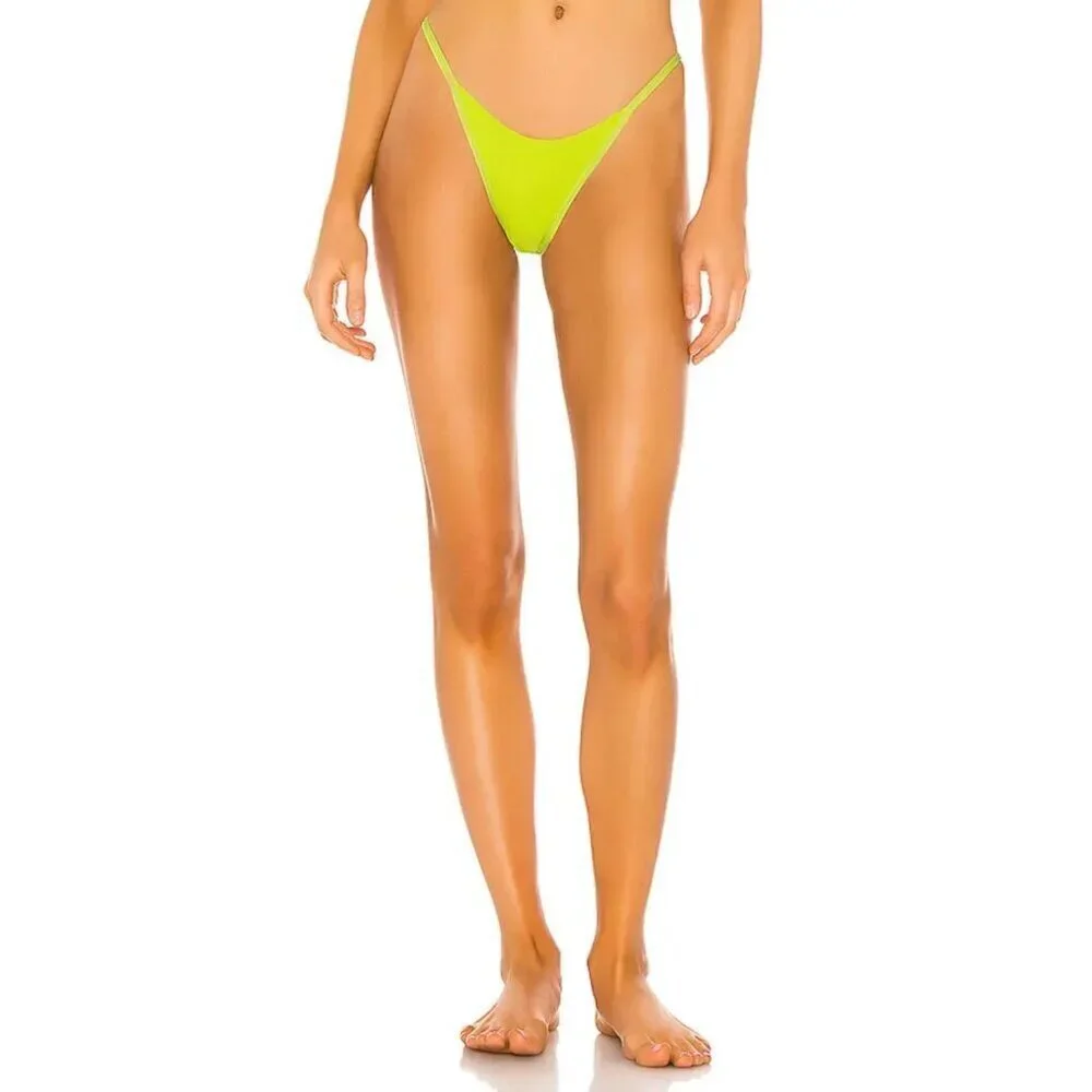 NWT l*space Jay Ribbed Bitsy Bikini Bottom in Green Sz. S